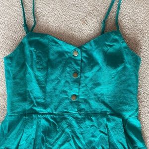 teal dress w buttons and pockets size L